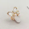Cluster Rings 2Pcs 2023 Fashion Glamour Design Crystal Enamel Butterfly Ladies Ring Adjustable Romantic Confession Jewelry Wholesale