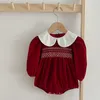 Mädchen Kleider Weihnachten Rotes Kleid Kinder Baby Mädchen Schwester Kleidung Kleinkind Strampler Lange Ärmel Samt Jahr