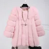 Frauen Pelz Kunstpelz Nerz Mäntel Frauen Winter Top Mode Rosa Kunstpelz Mantel Elegante Dicke Warme Oberbekleidung Kunstpelz jacke Chaquetas Mujer YQ230925