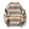 Pulls pour hommes Automne Tricoté Pull Hommes Couleur Stripe Jumper Mode Coréen Causal Pulls Tricots Vêtements Tops Mâle Femelle Plus Taille