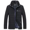 Hommes vers le bas Parkas veste chaude manteaux d'hiver col de fourrure coupe-vent coton rembourré Anorak épais manteau noir mâle décontracté polaire hommes 230925