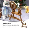 Decorative Objects Figurines House Accessories Home Vintage Wheel Ornament Small Decor Sewing Machine Mini Accessory Dollhouse Hand Reeling Child 230925