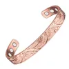 Wollet smycken Bio Magnetic Open Cuff Copper Armband Bangle For Women Healing Energy Arthrit Magnet Pink260o