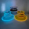 Andra evenemangsfestleveranser Style Light Up Cap Novelty Gift Led Neon Fisherman Hat Glödande Lysande Dance Party Hat Christmas Halloween Party Supplies 230925