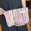 Kontrastfarbene Reise-Kosmetiktasche, Kleinigkeiten, Aufbewahrung, Organizer, Taschen, Regenbogen-gestreifte Clutch, Damen-Make-up-Organizer, Federmäppchen