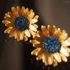 Boucles d'oreilles à dos tournesol, Vintage français, mode femmes, Clip d'oreille, accessoires de bijoux