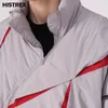 Men Down Parkas Men Winter Korean Jackets moda luźna osobowość plisowana kolorowa odzież wierzcha projektant bawełniany kontrast tops 230925