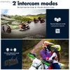 Walkie Talkie V6 PLUS Intercomunicador de motocicleta Bluetooth inalámbrico 6 jinetes 1200 m Casco Auriculares impermeable 850 mAh Interfono HKD230925