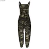 Pantalon femme décontracté femme ample Camouflage salopette combinaison Cargo pantalon travail costume body avec bretelles pantalon