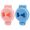 Dog Collars 2Pcs Pet Silicone Protective Case For Airtag Anti-Scratch Bone Shape Collar Holder Tracker Cover-Pink Blue