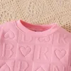 Ensembles de vêtements 2 pièces printemps et automne ensemble pour enfants couleur rose impression sweats à capuche pantalon style sport vêtements de costume pour enfants