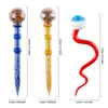 Headshop666 DA001 / DA002 Bongos de vidro Dabber Ferramenta Cerca de 5,11 polegadas Ferramentas de cera de olho de cobra Bola Carb Cap Oil Rig Acessórios para cachimbos de fumo