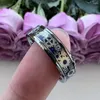 Anneaux de mariage Bague de couple en tungstène 6mm 8mm pour hommes femmes bord biseauté engrenage violet bleu ciel foncé incrustation en fibre de carbone finition polie confort