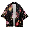 Etnische kleding Mode Casual Bloemenprint Japanse traditionele Kimono Mannen Vrouwen Strand Yukata Vest Cosplay Haori Samurai