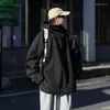 Vestes pour hommes 2023 Printemps Charge à capuche Manteau Harajuku Hong Kong Style Casual Hip Hop Tendance Solide Couleur Simple Couple Manteaux à manches longues