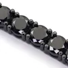 Hip hop jewelry silver black gold plated black moissanite diamond men tennis bracelet