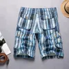 Męskie spodenki Summer Bawełna Plaid Casual Men Wysokiej jakości towar plaż