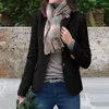 Damenjacken, Damen-Winterjacke, dicker Revers-Langarmmantel, formeller Business-Stil mit Taschen, einreihige Strickjacke