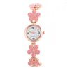 Wristwatches Luxury Rhinestone Flower Bracelet Stainless Steel Watch Fashion Small Watche Women Band Female Clock Relogio Feminino