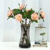 Faux Floral Hand Moisture Simulation Double Head Rose Home Decoration Bonsai Artificial Bouquets