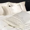 Ensembles de literie Ensemble haut de gamme Luxe Top Qualité Soyeuse Broderie Housse de couette Drap de lit et taies d'oreiller Couette