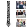 Laços branco carta impressão gravata preto vidas matéria padrão pescoço kawaii engraçado colar para homens uso diário festa gravata acessórios