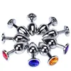 Jouets anaux 1pc 3 taille Plug rond en acier inoxydable cristal Buttplug amovible stimulateur de fesses sexe masseur de prostate gode 230925