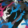 2019 Enveloppement de vinyle Camo coloré bleu rose noir pour emballage de voiture de véhicule Graphics Camo couvrant des autocollants en feuille avec bulle d'air 1 52x239c