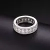 Fijne Sieraden Mannen Vergulde 8mm 925 Sterling Zilver Klassieke Vvs Moissanite Eternity Band Cubaanse Chain Link Heren Zilveren ring