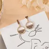 Boucles d'oreilles pendantes BLINLA mode coréenne tissu en cuir goutte pour femmes géométrique marron carré 2023 bijoux féminins