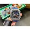 Richard''s Rm67-02 Mechanical Watch Designer Skeleton Wrist Watches for Men Luxury High Quality Carbon Fiber Case Waterproof Sapphire Glass High Jump Montre Tqjs