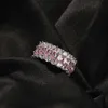 Anello con diamante rosa Vvs all'ingrosso in rame con coppia di zirconi paragrafo Europa e anello con personalità semplice degli Stati Uniti