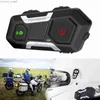 Walkie Talkie Motorcykel Intercom Interelefon 1200m Bluetooth -headset Vattentät för hjälm HKD230925