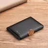 Card Holders Leather Shorts Men's Wallet Mini Ultra Thin Multi Function Holder Fashion Vertical Coin