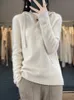 Women Sweters Addonee Autumn Sweter swobodny kaptur 100% merino wełna z długim rękawem miękki kaszmirowy kaszmirowy pullover żeńska odzież Koreańska 230925