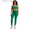 Mulheres Tracksuits Sem Emenda Yoga Set Gym Set Mulheres Sports Outfit 2 Peças Cross Back Bra Fitness Terno Alta Cintura Leggings Running Workout Tracksuit L230925