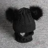 Kapaklar Şapkalar Beanie/Kafatası Kapakları Sonbahar ve Kış Bebek Örgü Şapkaları Sevimli Çocuk Kapağı 5 Renk Kids Beanie Çifte Top Çocuk Yün Şapka Eşarp Seti