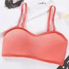 Yoga outfit Oeak Elastic Gathering BRALette Push Up Bh Summer Solid Anti-Light Korean Style Wild Tube Top Sexy No Fel