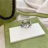 Nya högkvalitativa smycken 925 Silver G Letter Women's Ring Hollowed Out Daisy Fashion Ring Birthday Gift260a