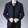 Men's Jackets Men Spring Jacket Stylish Suit Coat Business-ready Zipper Placket Anti-wrinkle Long Sleeve For Fall Office