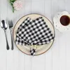 Table Napkin Set of 12 PCS 40x40cm Cotton Blended Plaid Checked Cloth Napkins Reusable Dinner Table Tea Towels For Home Events Washable 230925