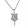 Nya Rose Flower Petals Necklace Pendant med repkedja Iced Out Cubic Zircon Bling Men Hip Hop Jewelry275h