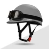 Casques de moto Keaz Modern Grey Retro Classic Cyclomoteur Open Face Casque pour Cruiser Chopper Dot Approuvé Demi