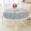 Table Cloth Flower Style Round Table Cloth Pastoral PVC Plastic Kitchen Tablecloth Oilproof Decorative Elegant Waterproof Fabric Table Cover 230925