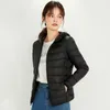 LL designer hoodie puffer jacket Women's Yoga Short Thin Down Jacket Outfit Solid Color Puffer Coat Sports Winter Outwear