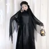 Traje de halloween traje de bruxa vampiro traje de bruxa preta inferno fantasma cosplay traje feminino fantasma adulto