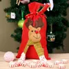 Present Wrap Ourwarm Christmas Cloth Bag Santa Claus Snowman Elk Treat Sack Favor DrawString Pouch återanvändbar Xmas Party Candy Story