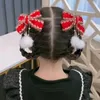 Acessórios de cabelo Fecho ano vermelho headdress estilo chinês pérola arco primavera festival hairpin princesa borlas bandana