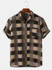 Tees مخصصة Polos Brown Pattern Cross Cross Trend للطباعة الرقمية للتجارة الخارجية الأوروبية والأمريكية ثلاثية الأبعاد