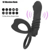 Vibratori Strap On Dick Stimolatore del pene Massaggiatore Dildo Butt Plug Vibratore Doppia penetrazione Vagina anale 230925